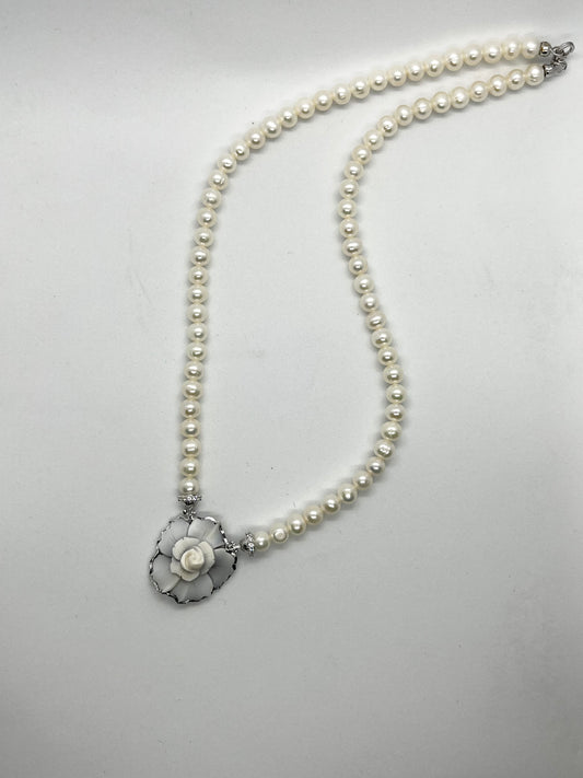 Collana Perle & Cameo - Fiore