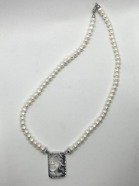 Collana Perle & Cameo - Donna